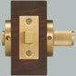 Door Handle Bayside Luxe - Satin Brass Cross Knurled Dead Bolt Thumb Turn Lock