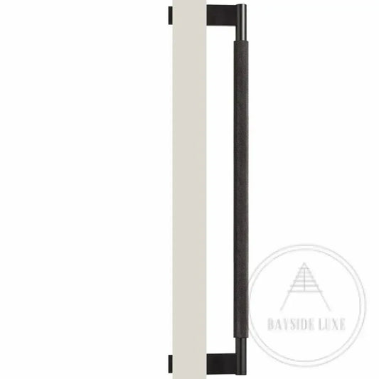 Door Handle Bayside Luxe - Single Sided Solid Black Brass Door Pull  - Bronte 450 x 55mm (HS418mm)