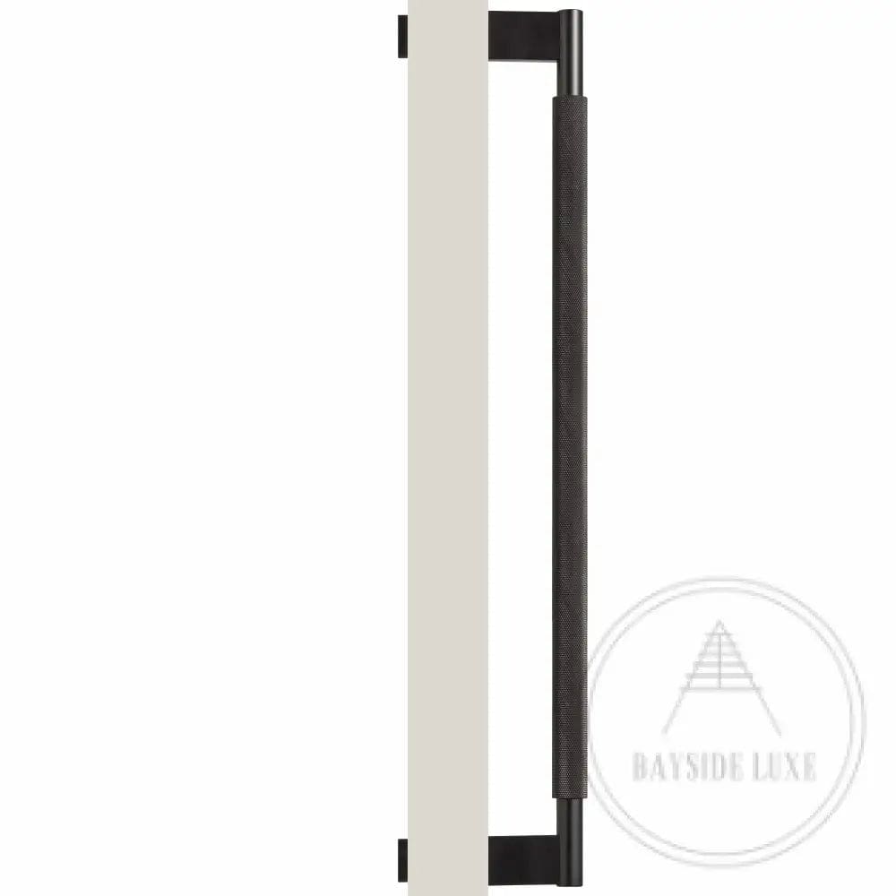 Door Handle Bayside Luxe - Single Sided Solid Black Brass Door Pull  - Bronte 450 x 55mm (HS418mm)