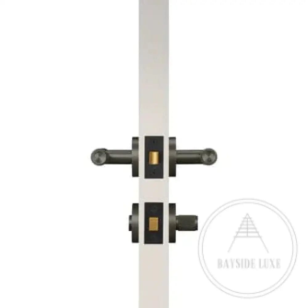 Door Handle Gunmetal / Solid Brass Luxe Doorware - Toorak Door Handle with Privacy Thumb Turn - Gunmetal