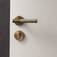 Door Handle Luxe Doorware - Flemington Leather Bound Antique Brass - Grey