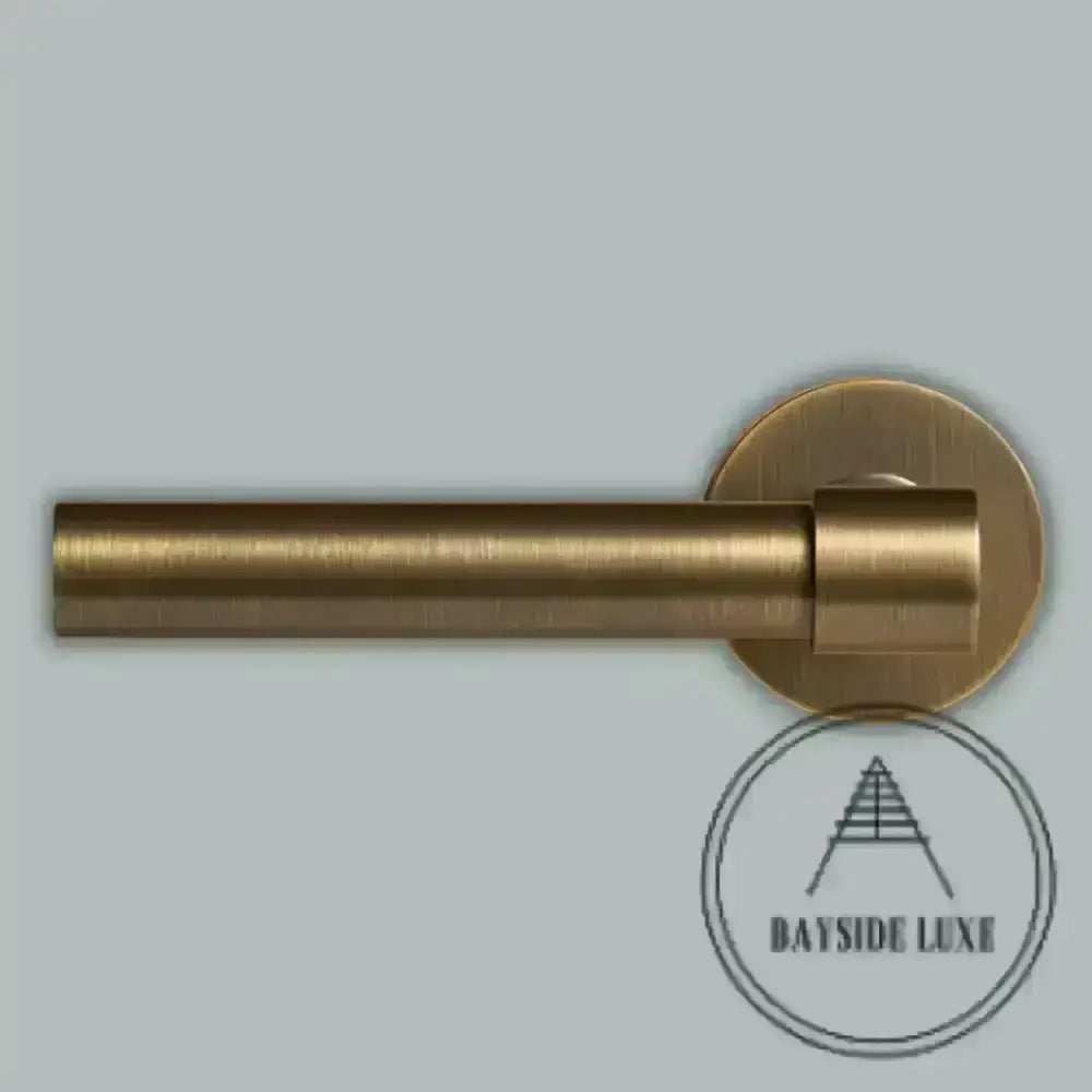 Door Handle Luxe Doorware - Ocean Grove Privacy Set - Antique Brass