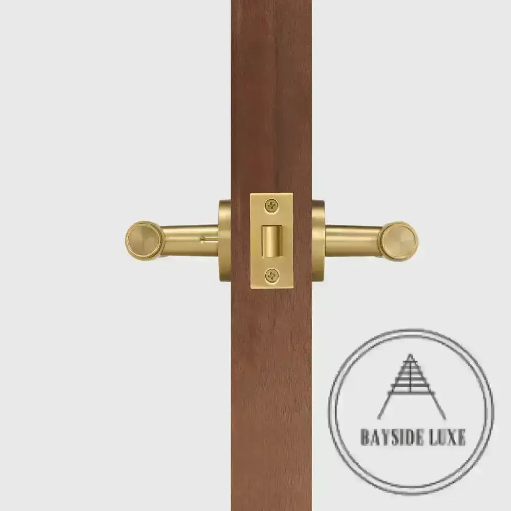 Door Handle Luxe Doorware - Ocean Grove Privacy Set - Satin Brass