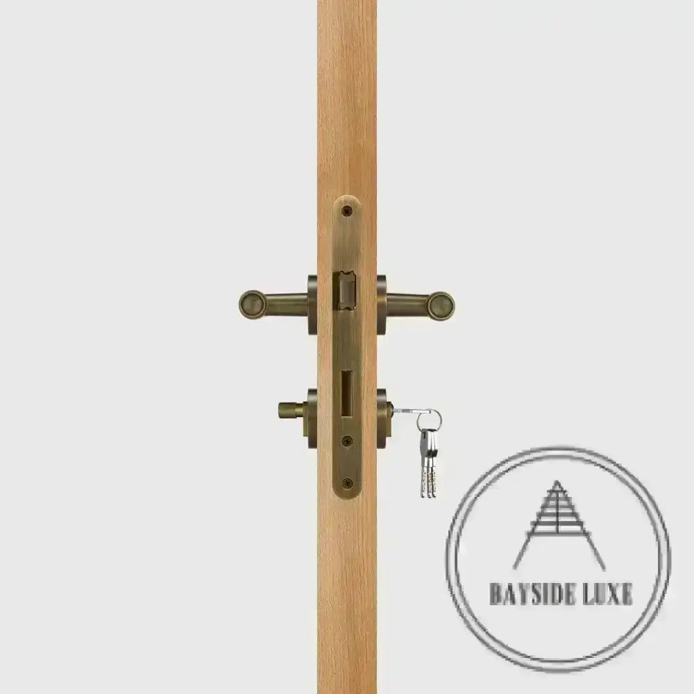 Door Handle Luxe Doorware - Port Melbourne Door Lever Mortice Lock Set - Antique Brass