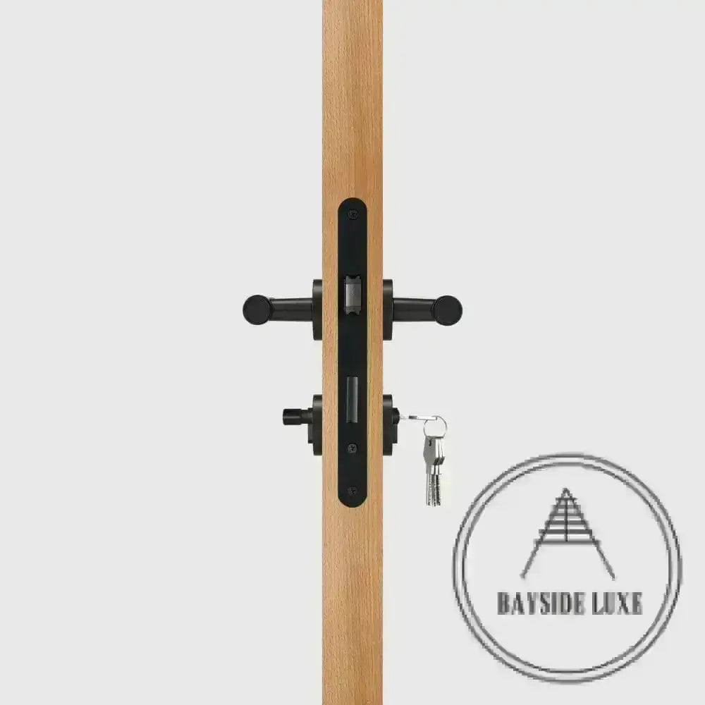 Door Handle Luxe Doorware - Port Melbourne Mortice Lock Set - Black