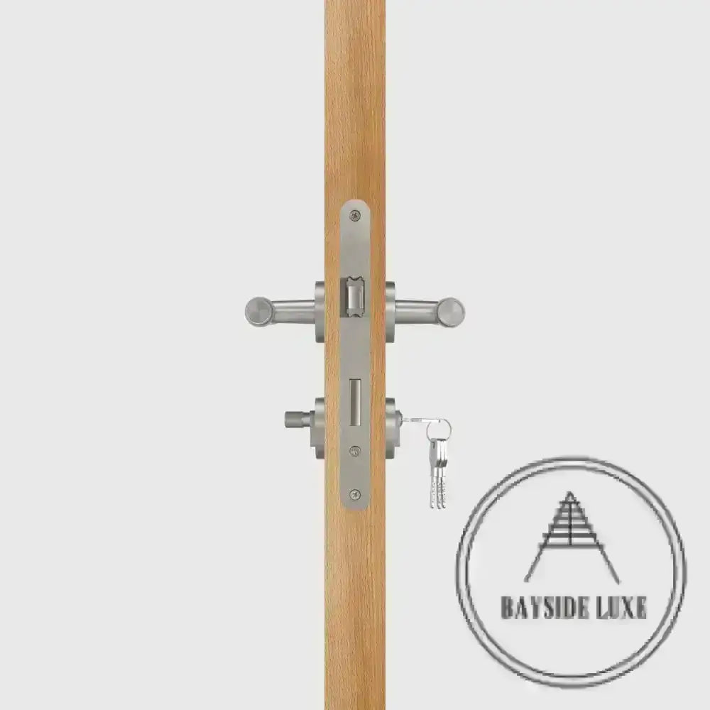 Door Handle Luxe Doorware - Port Melbourne Mortice Lock Set - Nickel