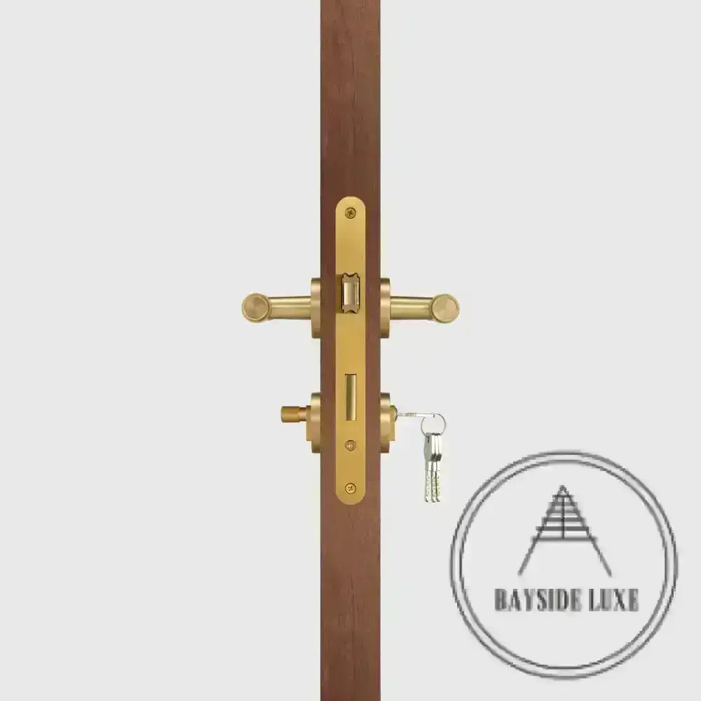Door Handle Luxe Doorware - Port Melbourne Mortice Lock Set - Satin Brass