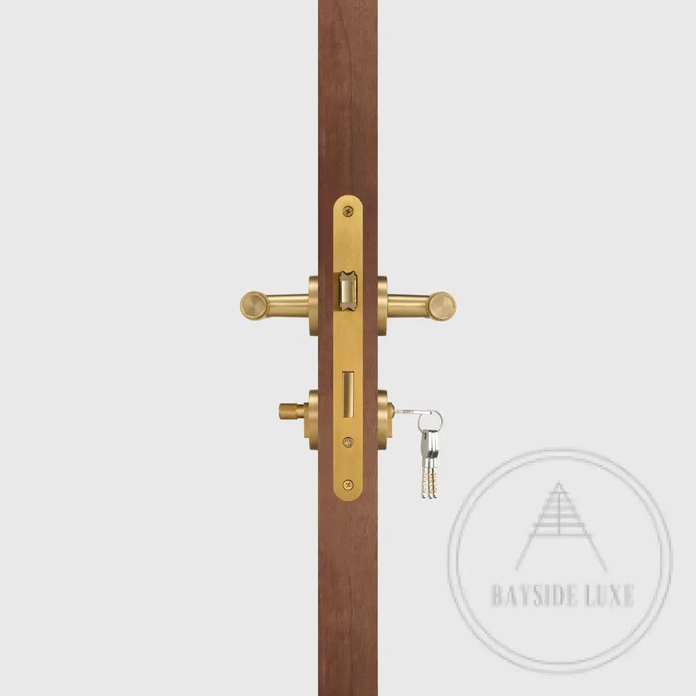 Door Handle Luxe Doorware - Port Melbourne Mortice Lock Set - Satin Brass