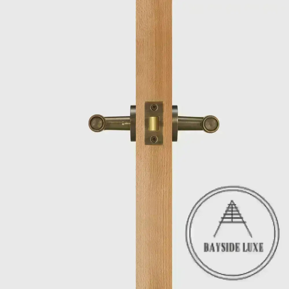 Door Handle Luxe Doorware - Port Melbourne Privacy Set - Antique Brass