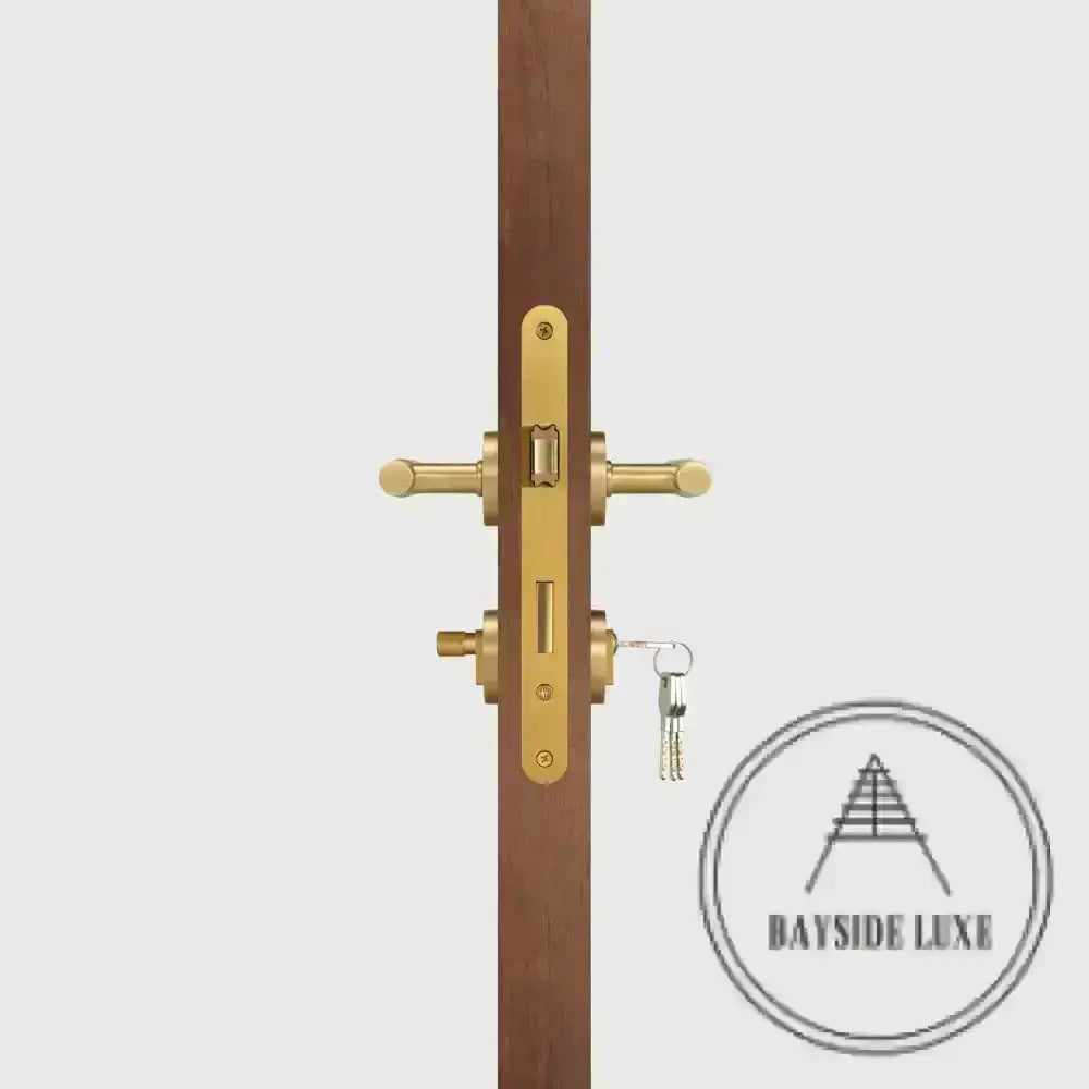 Door Handle Luxe Doorware - The Lorne Mortice Lock Set - Satin Brass