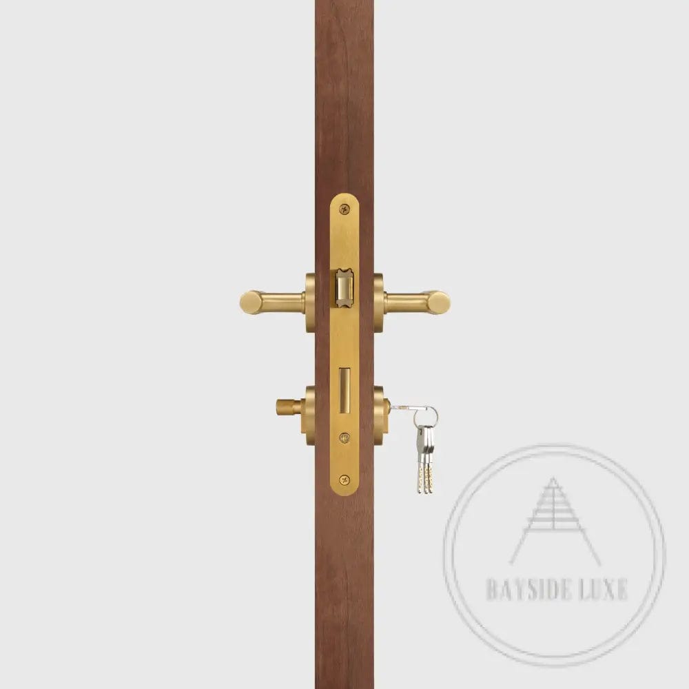 Door Handle Luxe Doorware - The Lorne Mortice Lock Set - Satin Brass