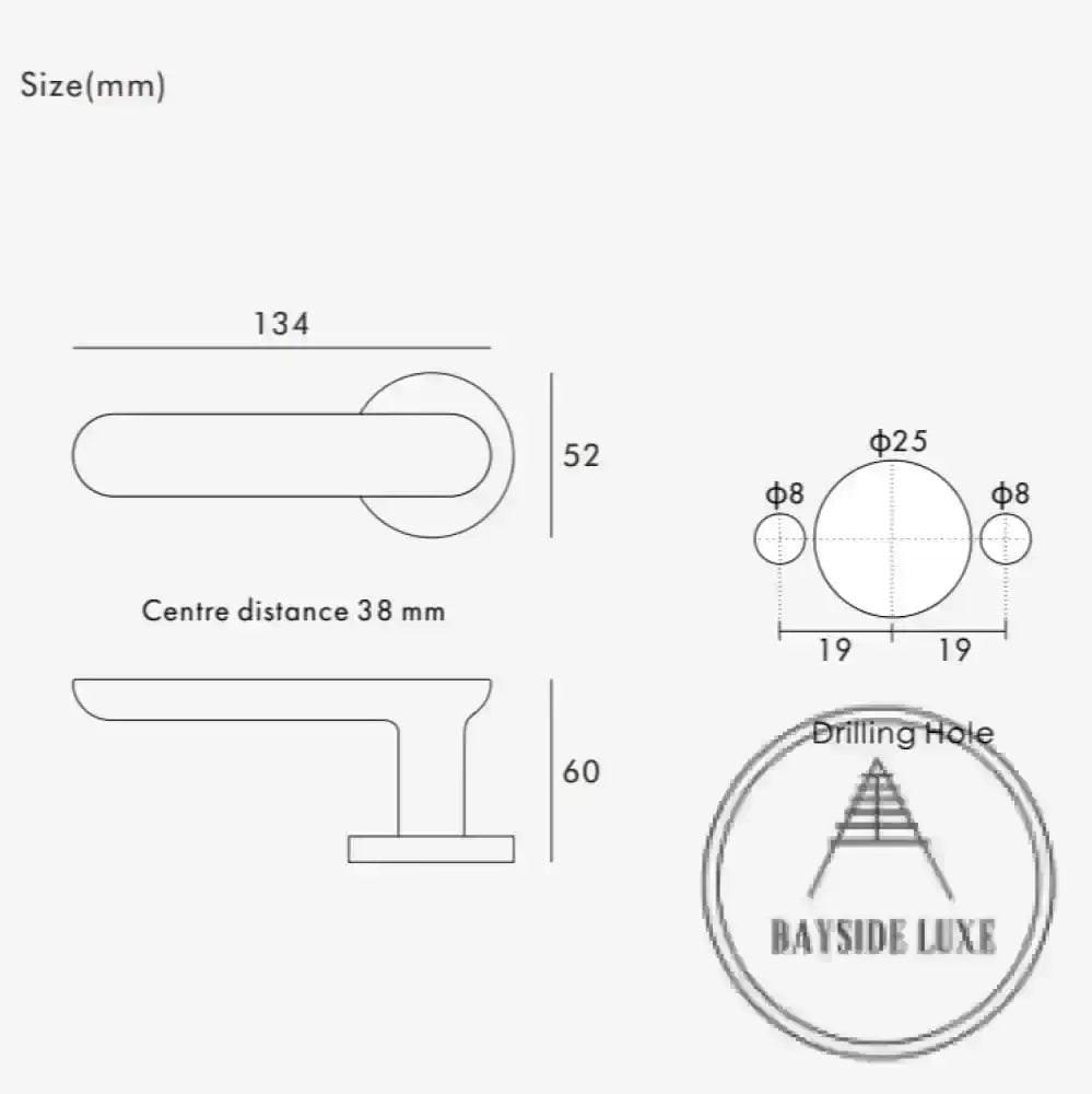Door Handle Luxe Doorware - The Lorne Privacy Set - Satin Brass