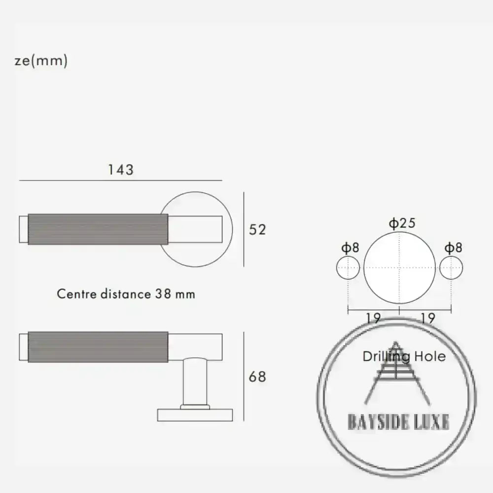 Door Handle Luxe Doorware - The Otway Linear Knurled Mortice Lock Set - Black