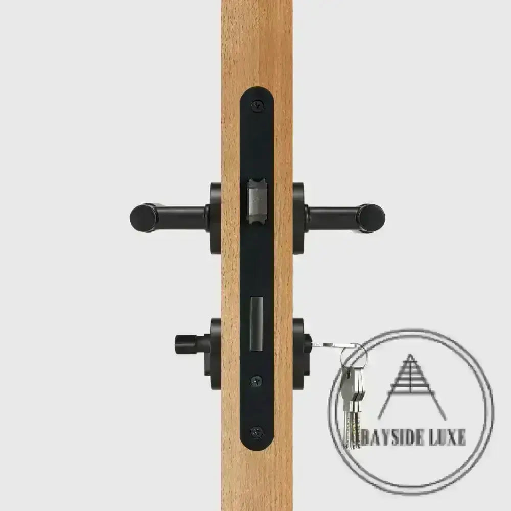 Door Handle Luxe Doorware - The Otway Linear Knurled Mortice Lock Set - Black