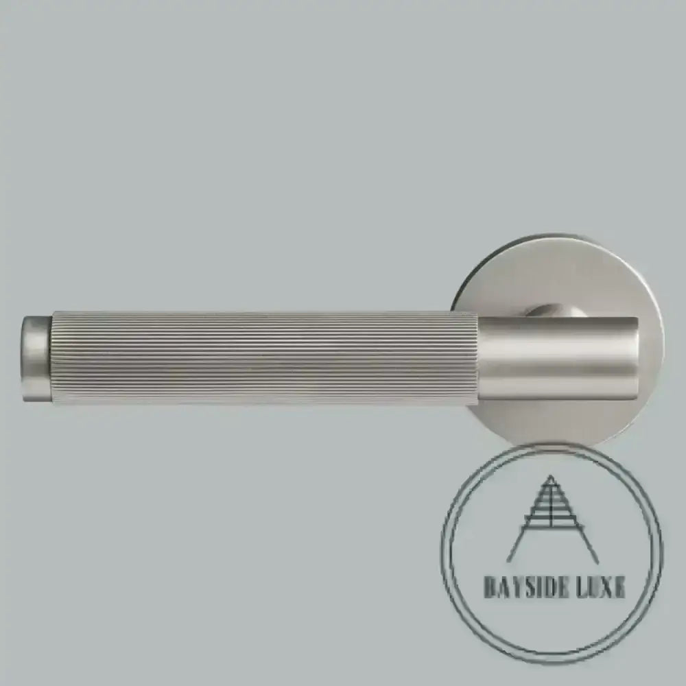 Door Handle Luxe Doorware - The Otway Linear Knurled Mortice Lock Set - Nickel