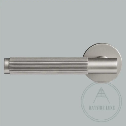 Door Handle Luxe Doorware - The Otway Linear Knurled Mortice Lock Set - Nickel