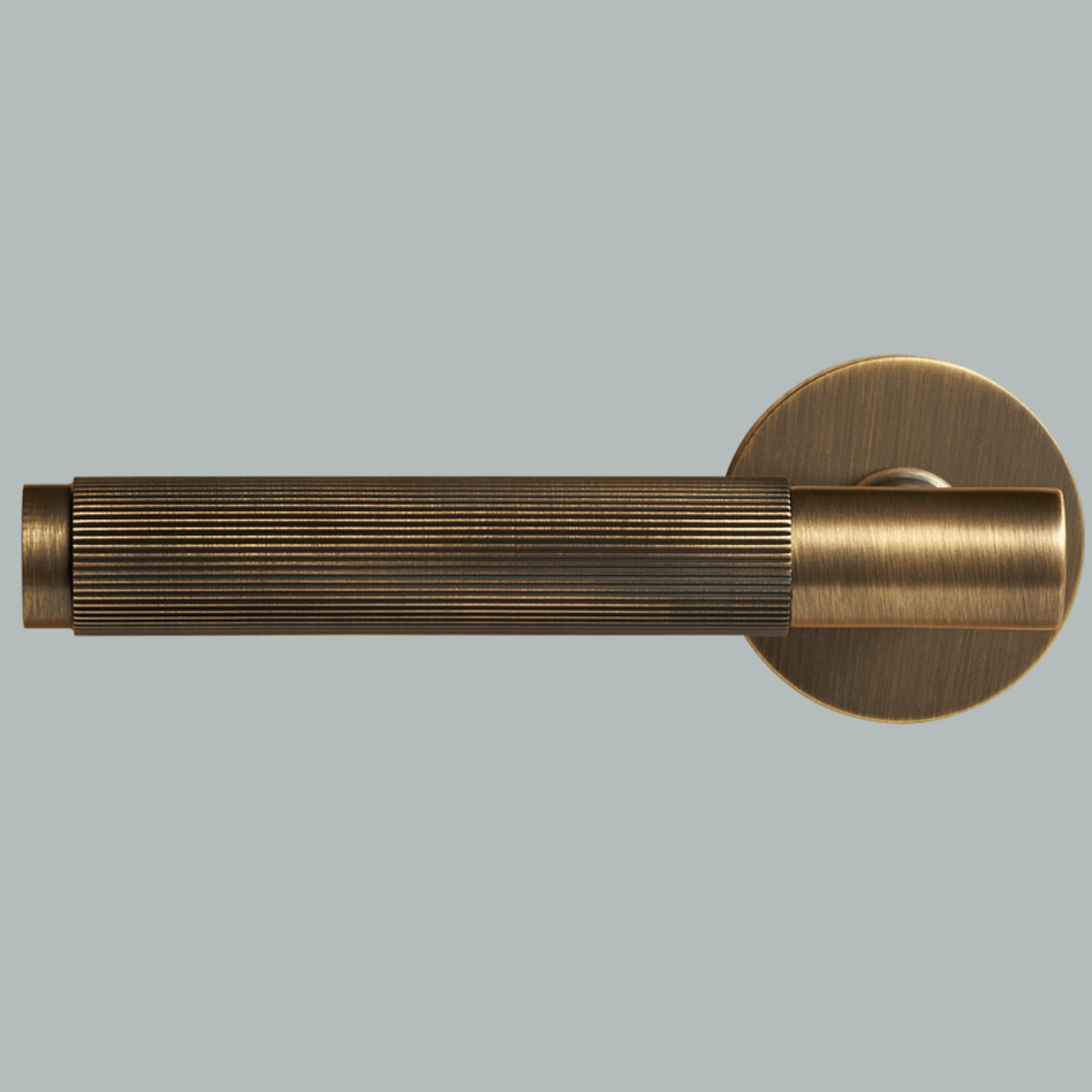 Door Handle Luxe Doorware - The Otway Linear Knurled Passage Set - Antique Brass