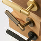 Door Handle Luxe Doorware - The Otway Linear Knurled Passage Set - Antique Brass