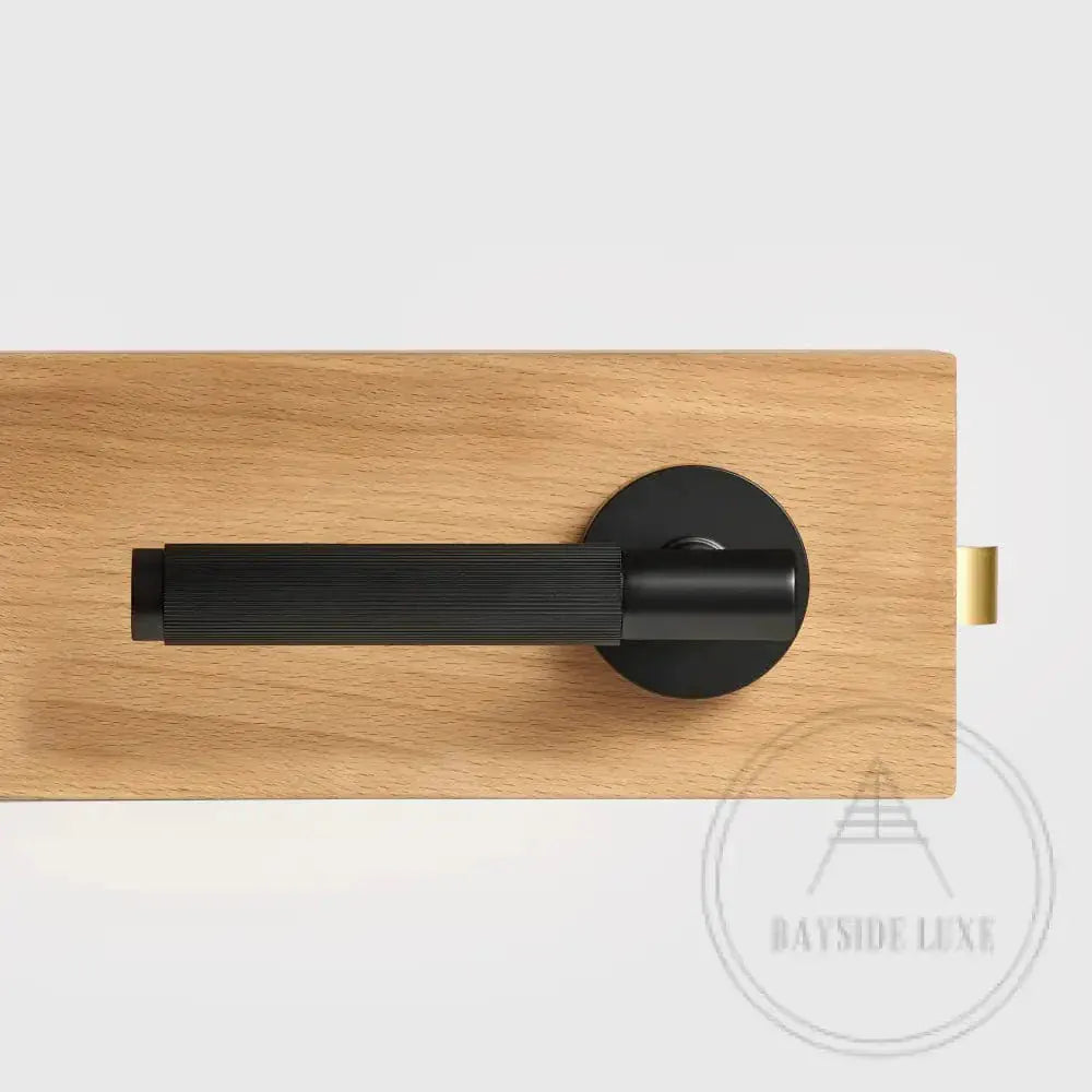 Door Handle Luxe Doorware - The Otway Linear Knurled Passage Set - Black