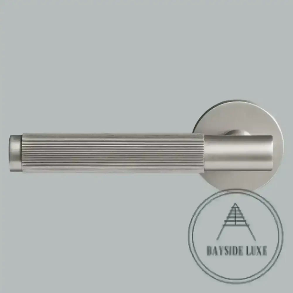 Door Handle Luxe Doorware - The Otway Linear Knurled Passage Set - Nickel