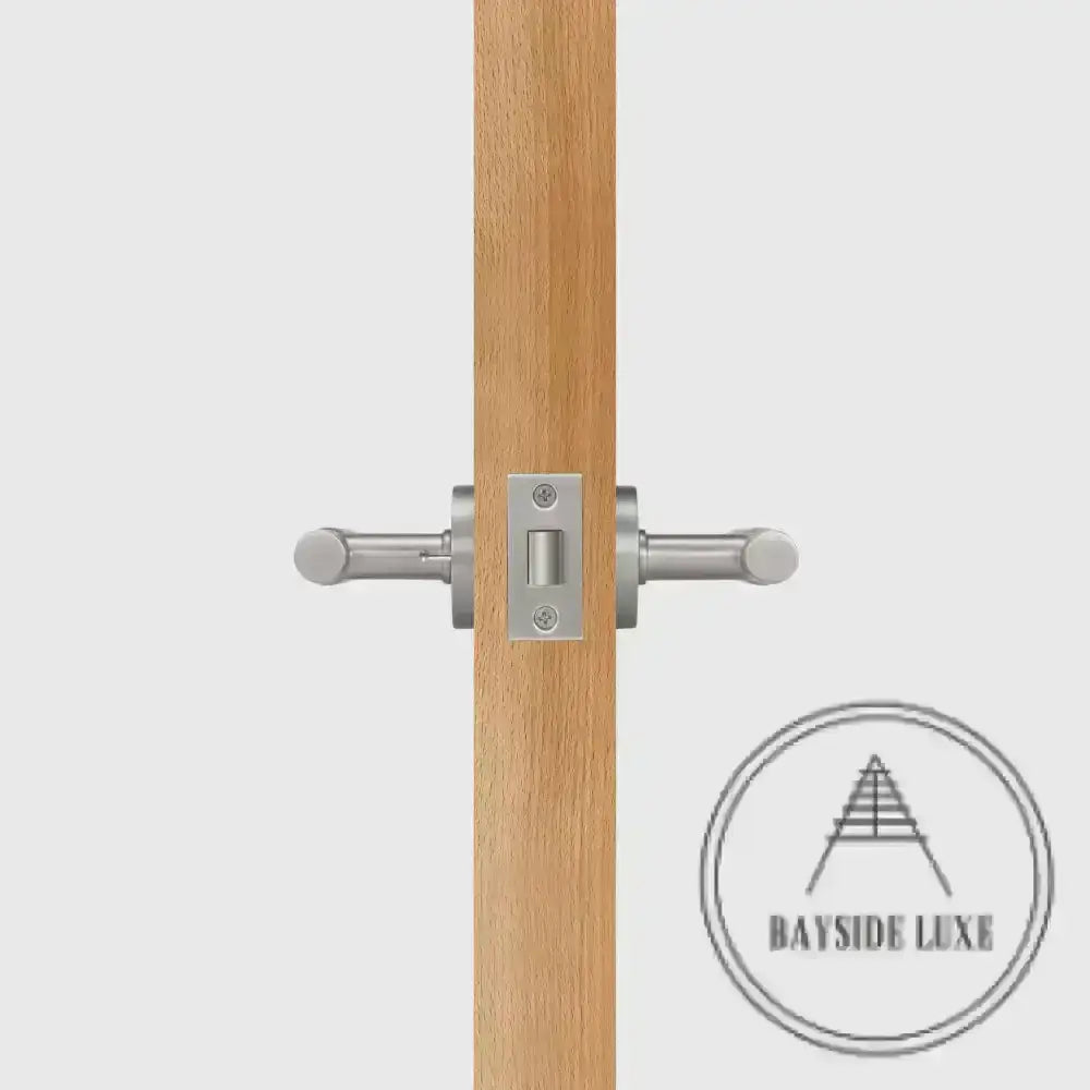 Door Handle Luxe Doorware - The Otway Linear Knurled Privacy Set - Nickel