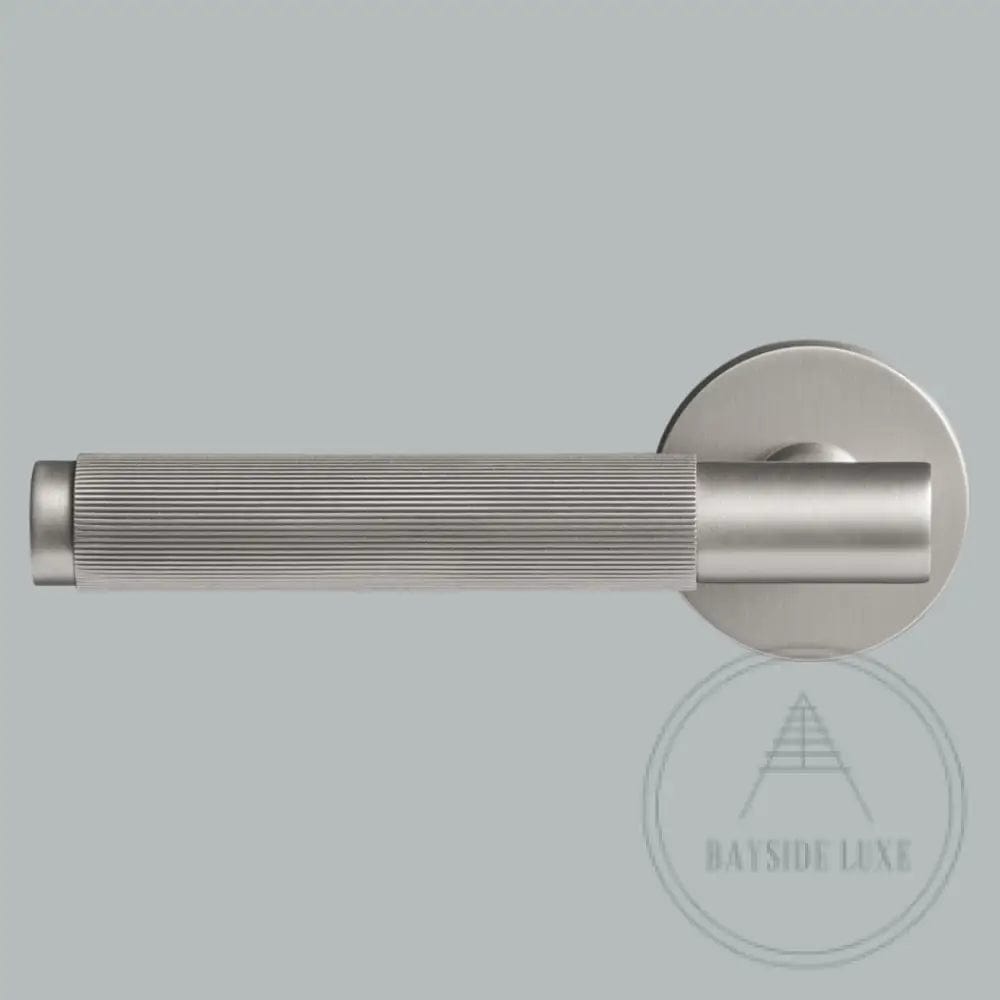 Door Handle Luxe Doorware - The Otway Linear Knurled Privacy Set - Nickel