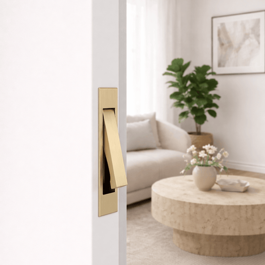 Door Handle Sydney Cavity Slider Concealed Pull Satin Brass