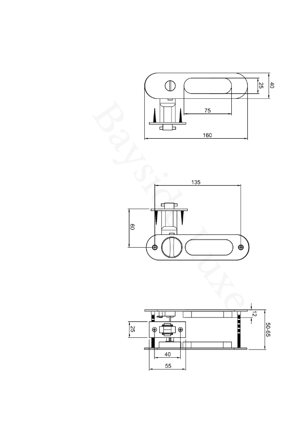 Door Handle Sydney Cavity Slider Door Lock Antique Brass