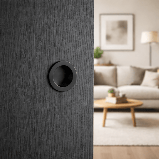 Door Handle Sydney Cavity Slider Flush Round Pull Gunmetal