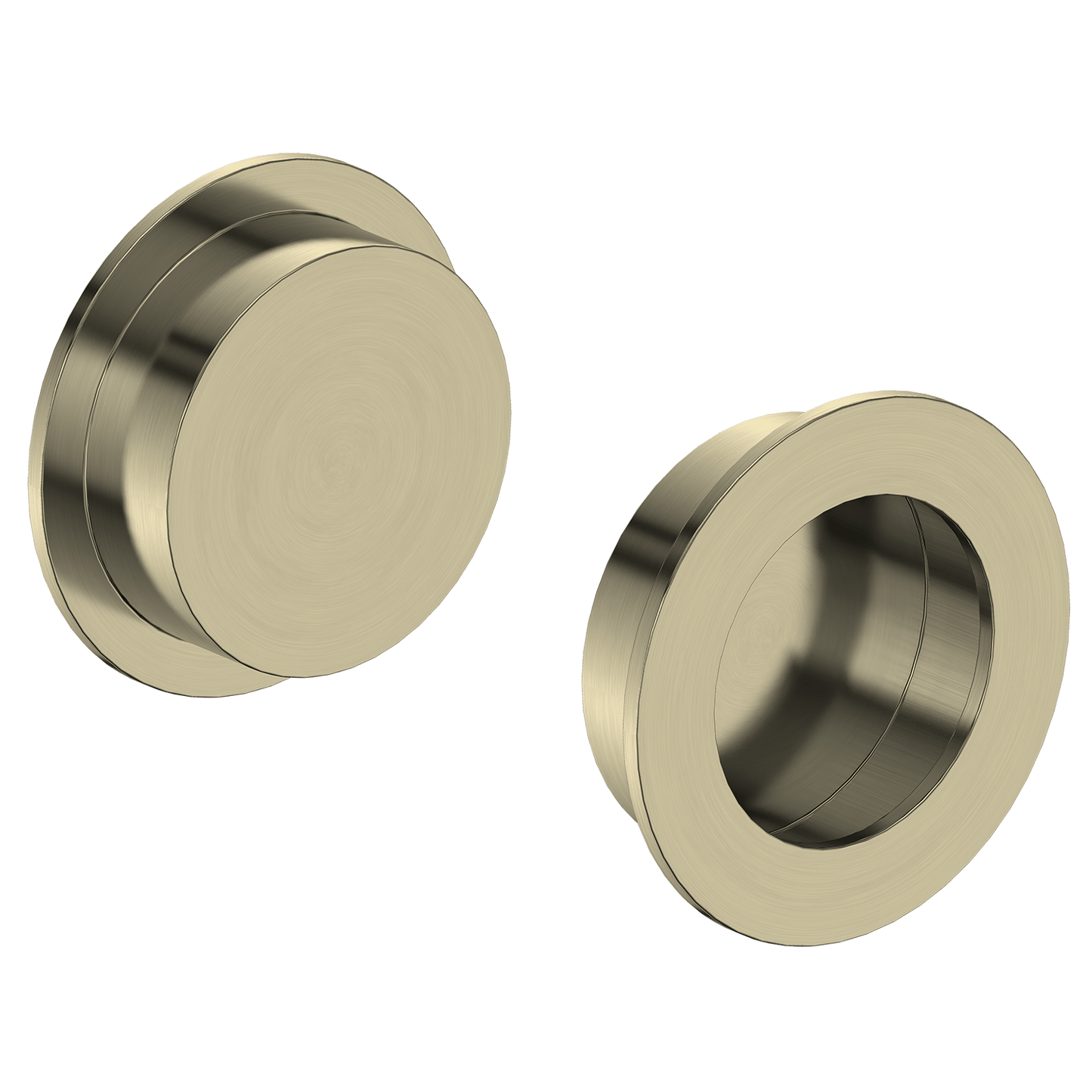 Door Handle Sydney Cavity Slider Flush Round Pull Satin Brass
