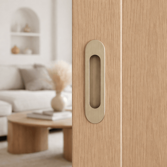 Door Handle Sydney Flush Mount Pull Satin Brass