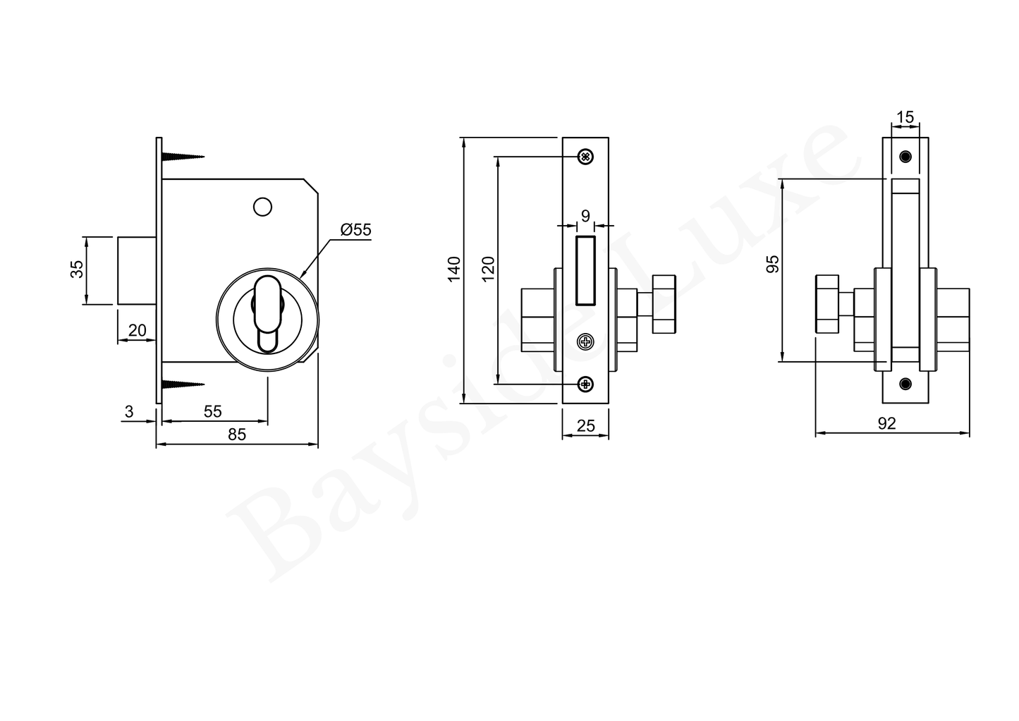 Door Handle Sydney Front Door Mortice Key Lock - Antique Brass