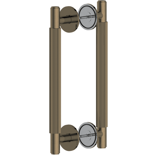Door Handle Sydney Knurled Double Sided Door Pull 280 Antique Brass