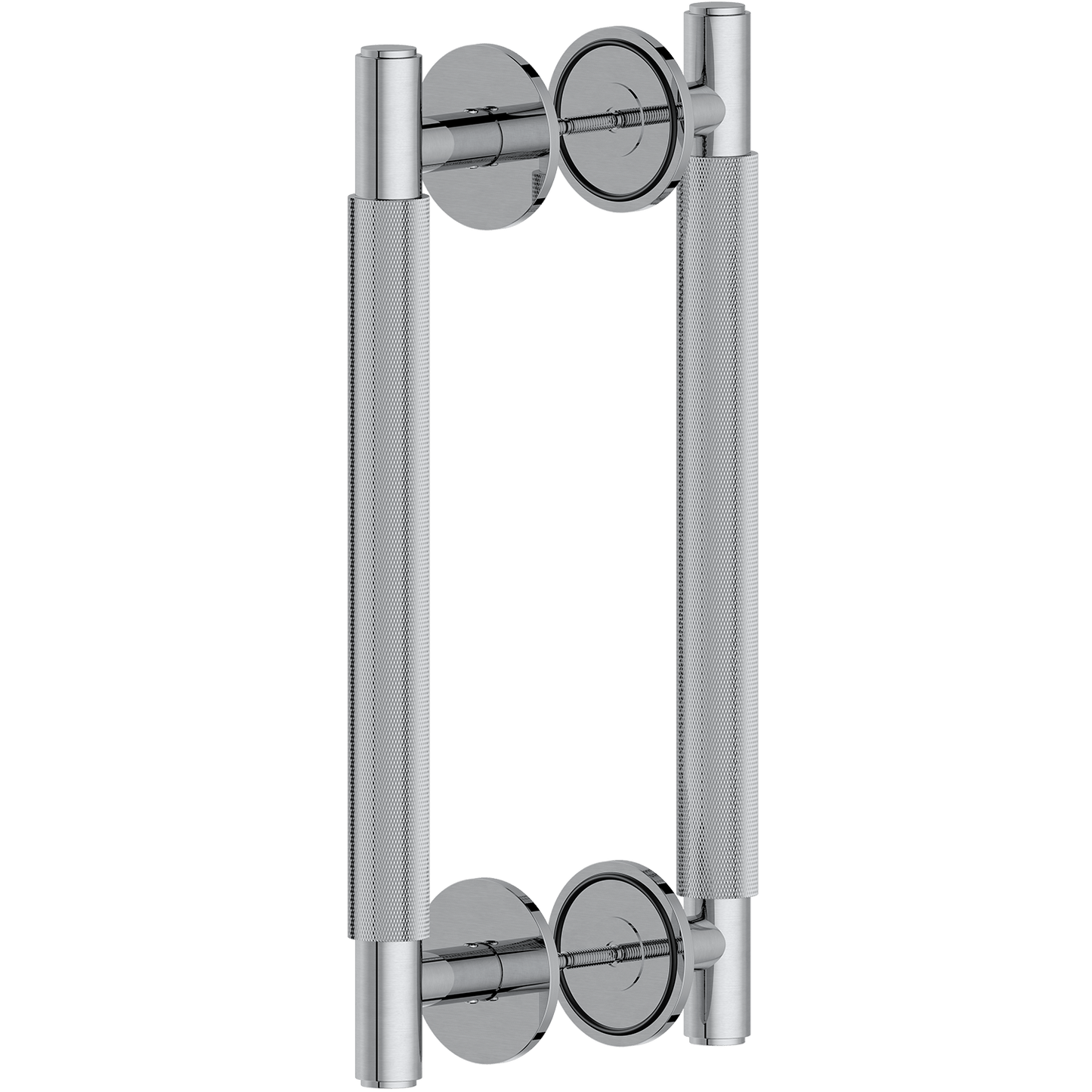 Door Handle Sydney Knurled Double Sided Door Pull 280 Brushed Nickel