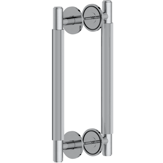 Door Handle Sydney Knurled Double Sided Door Pull 280 Brushed Nickel