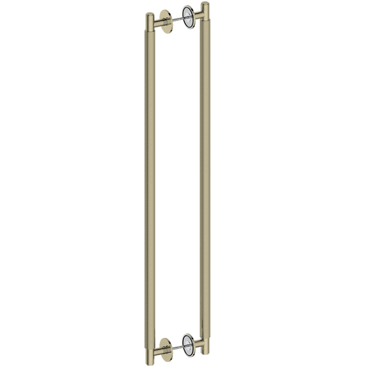 Door Handle Sydney Knurled Double Sided Door Pull 775 Satin Brass