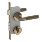 Door Handle Sydney Knurled Mortice Key Lock Door Lever Set Antique Brass