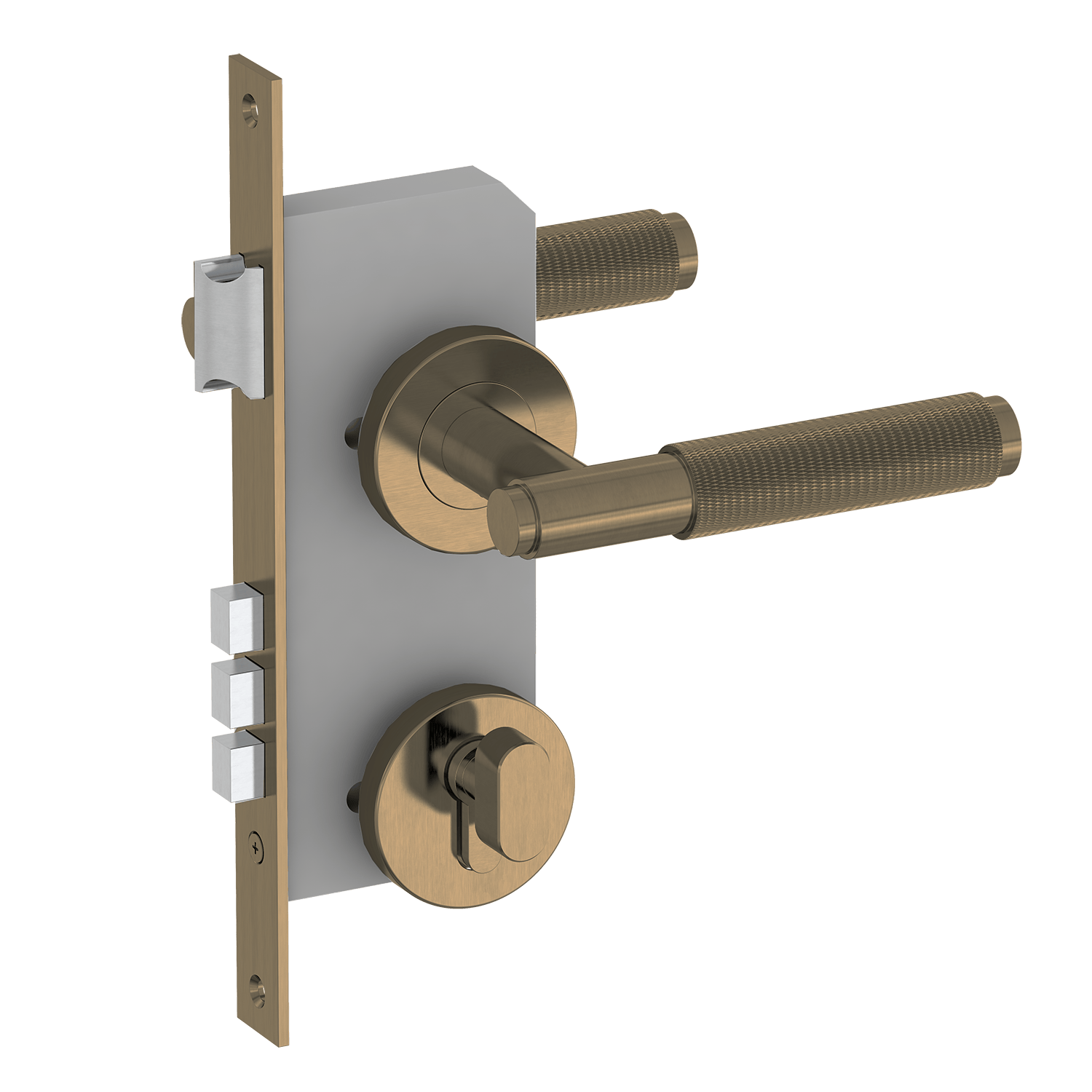 Door Handle Sydney Knurled Mortice Key Lock Door Lever Set Antique Brass