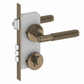 Door Handle Sydney Knurled Mortice Key Lock Door Lever Set - Antique Brass