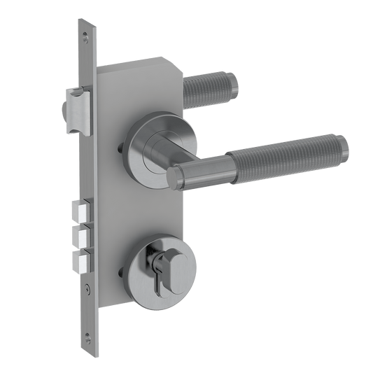 Door Handle Sydney Knurled Mortice Key Lock Door Lever Set Gunmetal