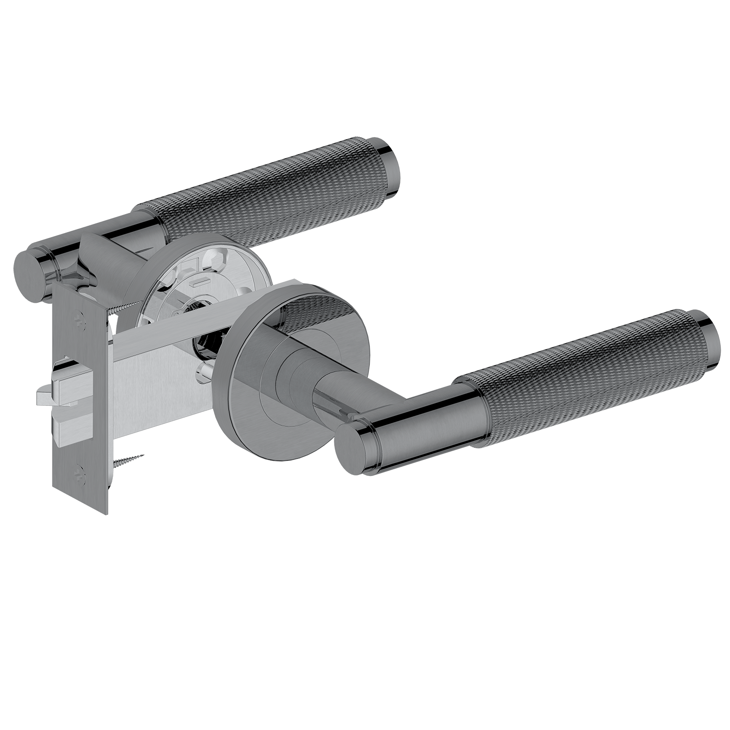Door Handle Sydney Knurled Passage Door Lever Set Gunmetal