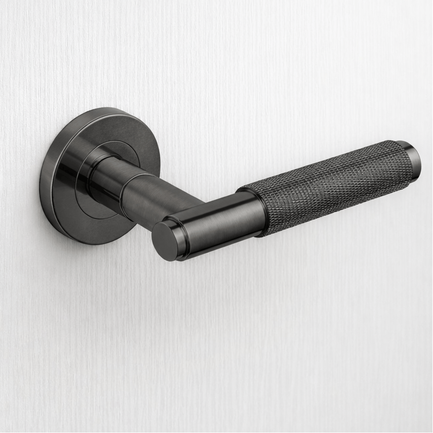 Door Handle Sydney Knurled Passage Door Lever Set Gunmetal