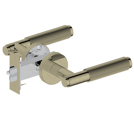 Door Handle Sydney Knurled Passage Door Lever Set Satin Brass