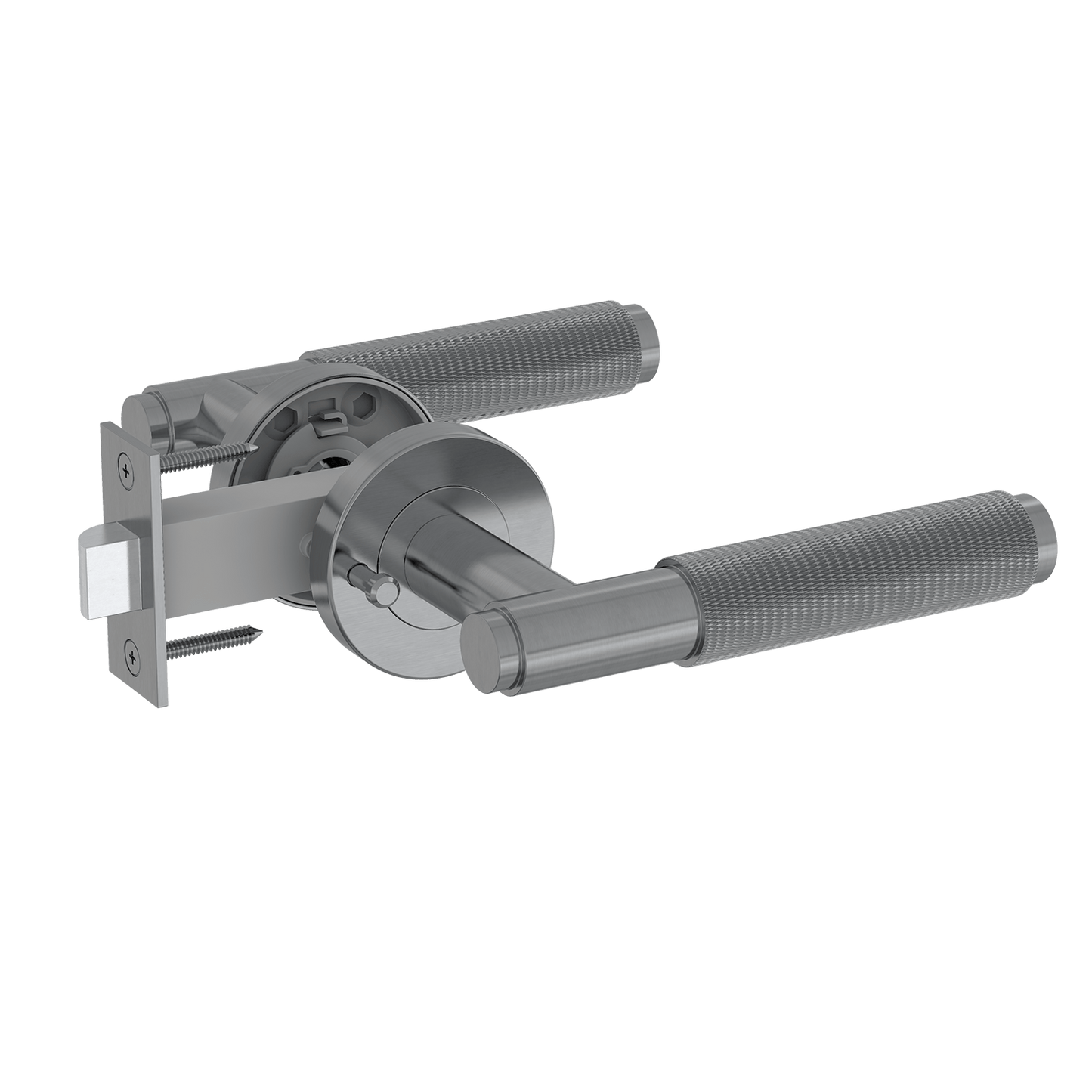 Door Handle Sydney Knurled Privacy Door Lever Set Gunmetal