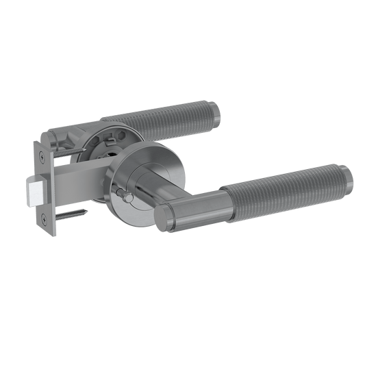 Door Handle Sydney Knurled Privacy Door Lever Set Gunmetal
