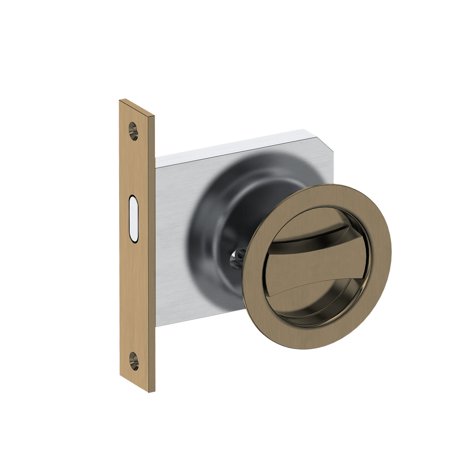 Door Handle Sydney Round Cavity Slider Door Lock Antique Brass