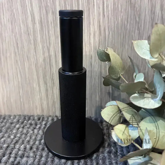 Door Stop Solid Brass Luxe Doorware - Somers Knurled Black Solid Brass Doorstop