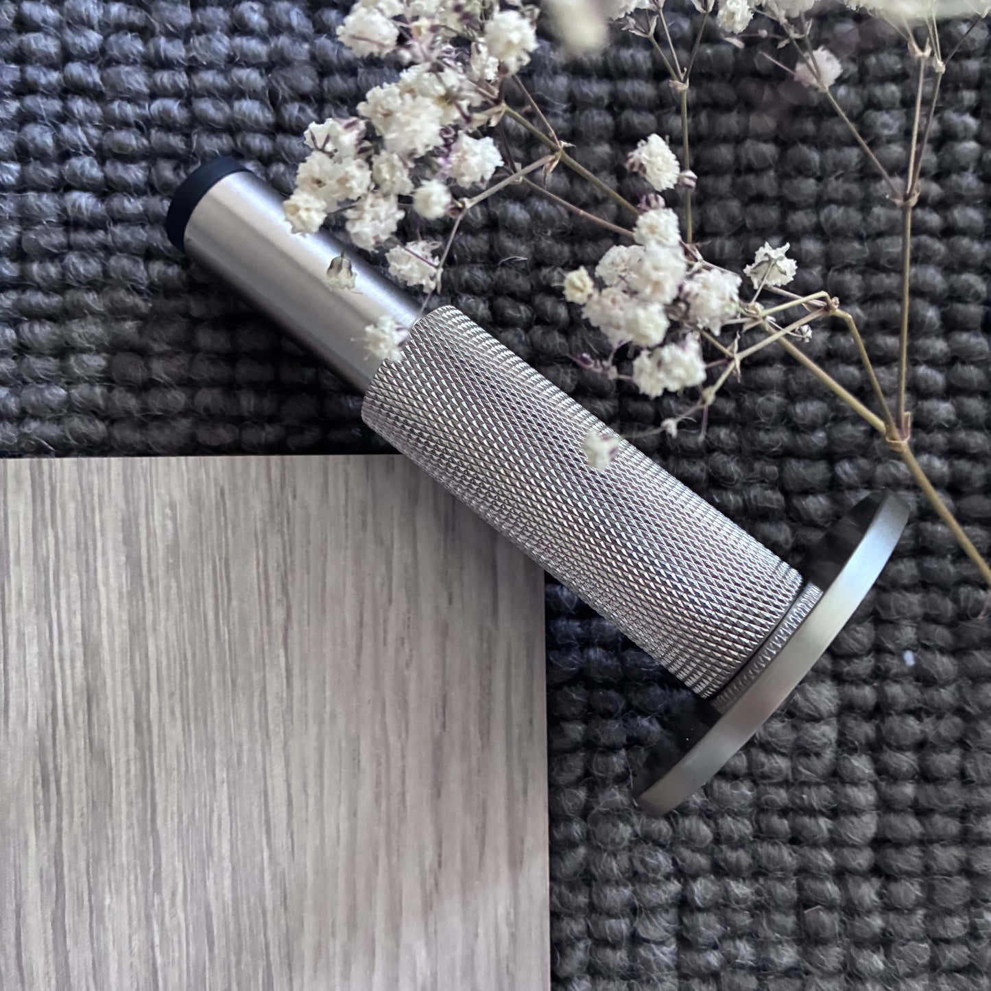 Door Stop Solid Brass Luxe Doorware - Somers Knurled Satin Brass Doorstop