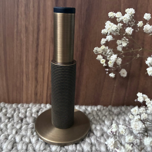 Door Stop Solid Brass Luxe Doorware - Somers Knurled Satin Brass Doorstop