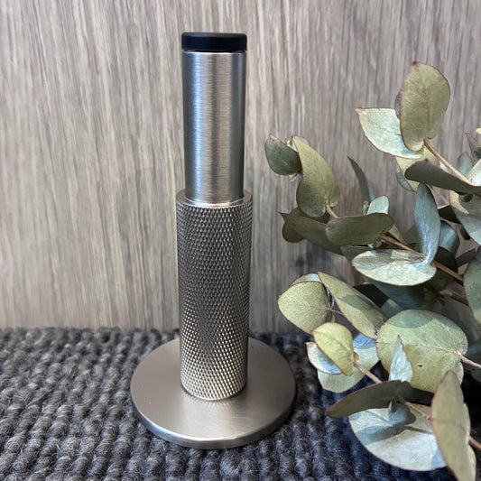 Door Stop Solid Brass Luxe Doorware - Somers Knurled Satin Brass Doorstop